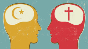 Profiles with Christian and Islamic symbols